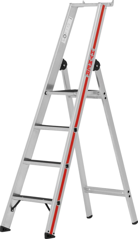 Stufenstehleiter R13 mit Plattform einseitig begehbar 4 StufenLänge 1,70 m