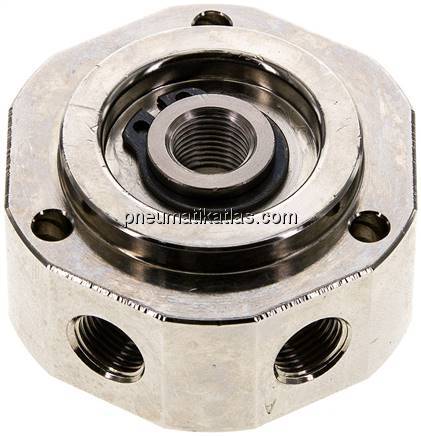 Drehverteiler G 3/8"-6x G 1/8", 6-fach, Einsatz für Vakuum