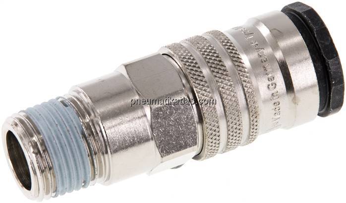 Kupplungsdose (NW10) R 1/2"(AG), Messing / Stahl