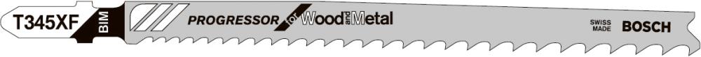 Stichsägeblatt T 345 XF Bosch VE à 5 Stück Progressor Wood and Metal