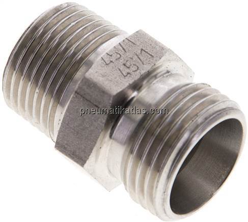 Gerade Schneidringverschr. R 3/8"-12 L (M18x1,5), ohne Mutter & Schneidring, 1.4