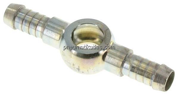 Doppel-Schlauchnippel 16mm Ring, 11 - 12mm, Stahl verzinkt