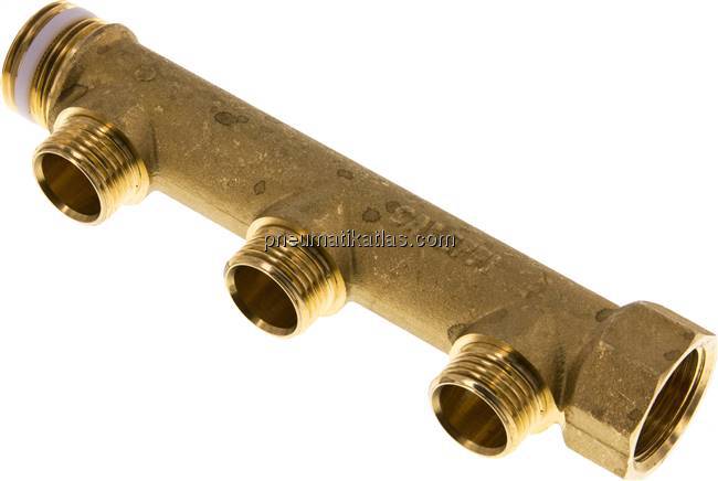 Verteilerrohr G 3/4"(IG/AG), Abgang 3x G 1/2" (AG)