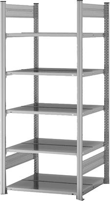 Grundregal zerlegt HZG 17607 DA, 5 Böden 1750x600x750mm verzinkt