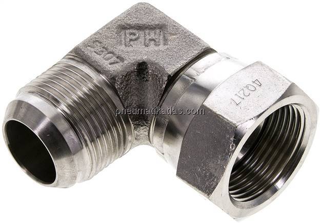 90°-Einschraubwinkel, UN 1-5/16"-12 (JIC), V4A