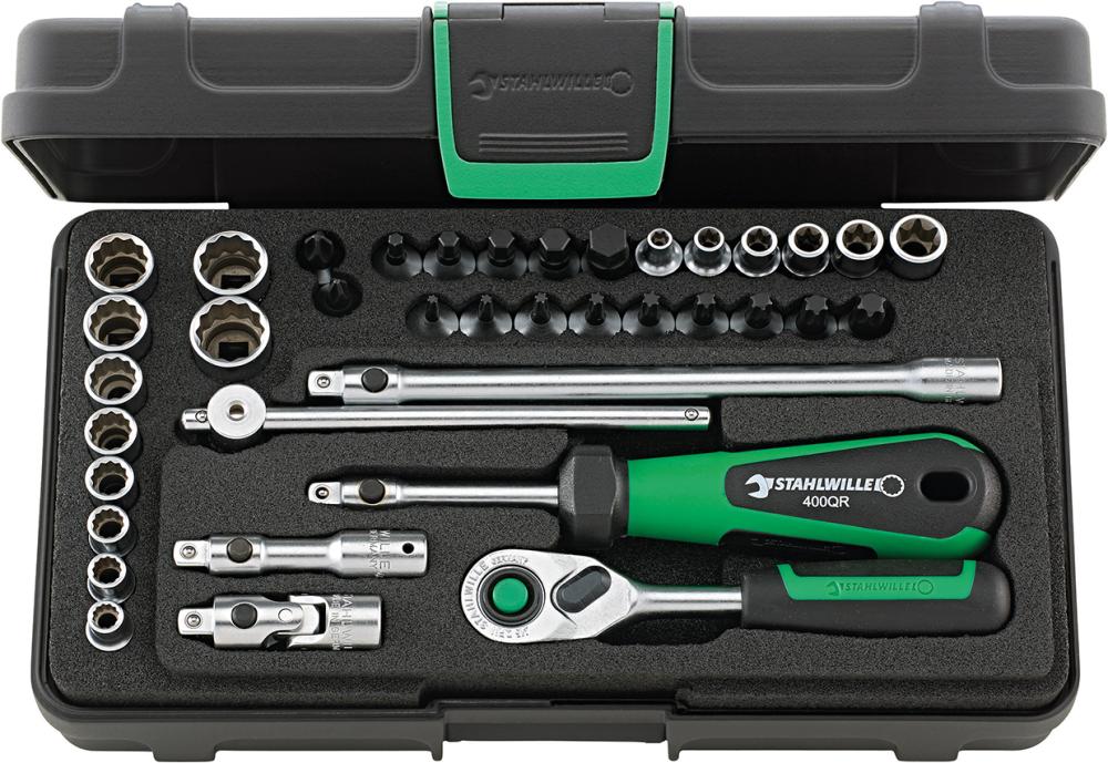 Steckschlüssel-Garnitur 1/4"40D/40TX/44KTX/32/6QR38-teilig Stahlwille