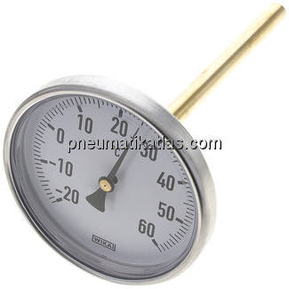 Bimetallthermometer, waagerecht D100/-20 bis +60°C/160mm