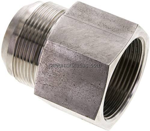 Reduziernippel UN 1-7/8"-12(JIC-AG)-G 1-1/2"(IG), 1.4571