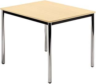Bespr.-tisch 80 x 80 Ahorn/Chrom