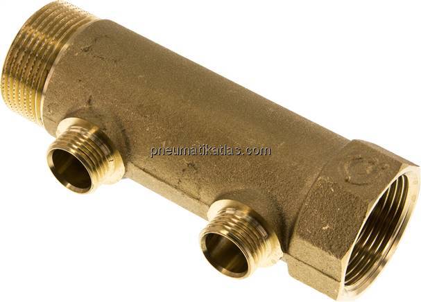 Verteilerrohr G 1-1/4"(IG/AG), Abgang 2x G 1/2" (AG)