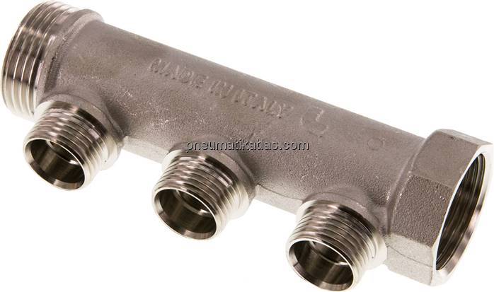 Verteilerrohr G 1"(IG/AG), Abgang 3x G 1/2" (AG)