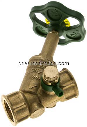 Schrägsitz-Absperrventil, Rp 3/4", PN 10, Messing, DVGW