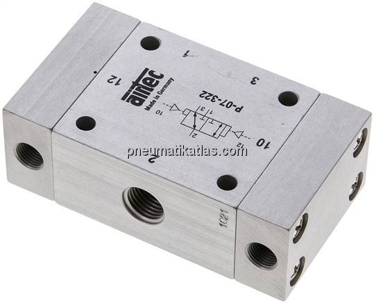 3/2-Wege Pneumatikimpulsventil, G 1/4", dominierend