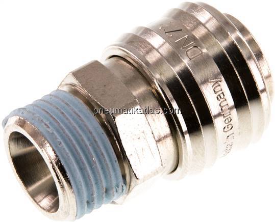 Kupplungsdose (NW7,2) G 1/2"(AG), Messing vernickelt