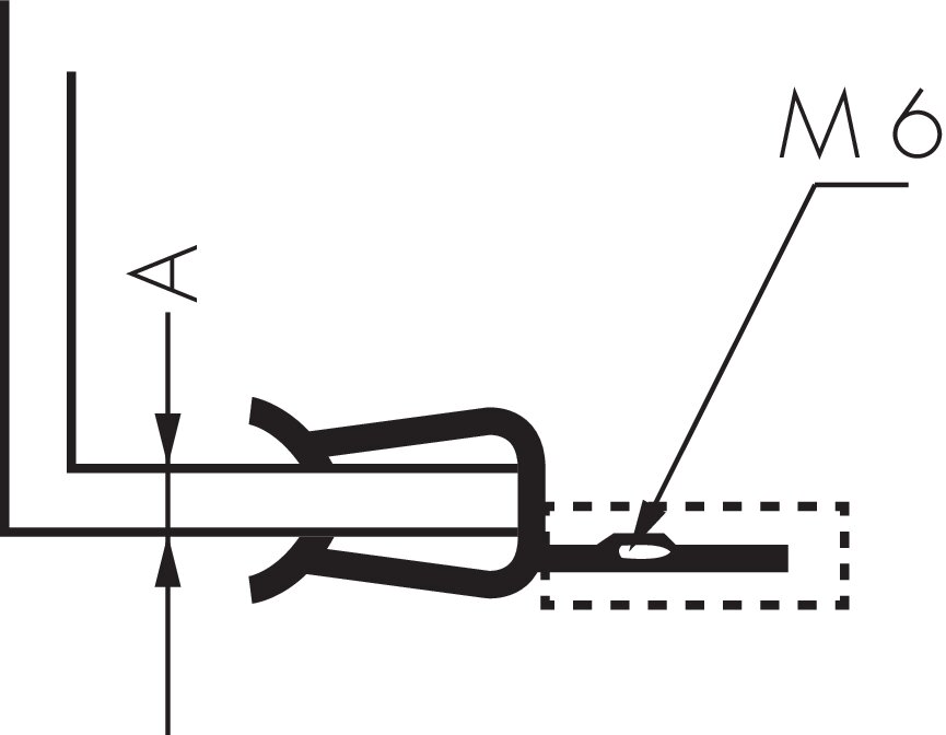 Zeichnung: Trägerklemme mit Innengewinde