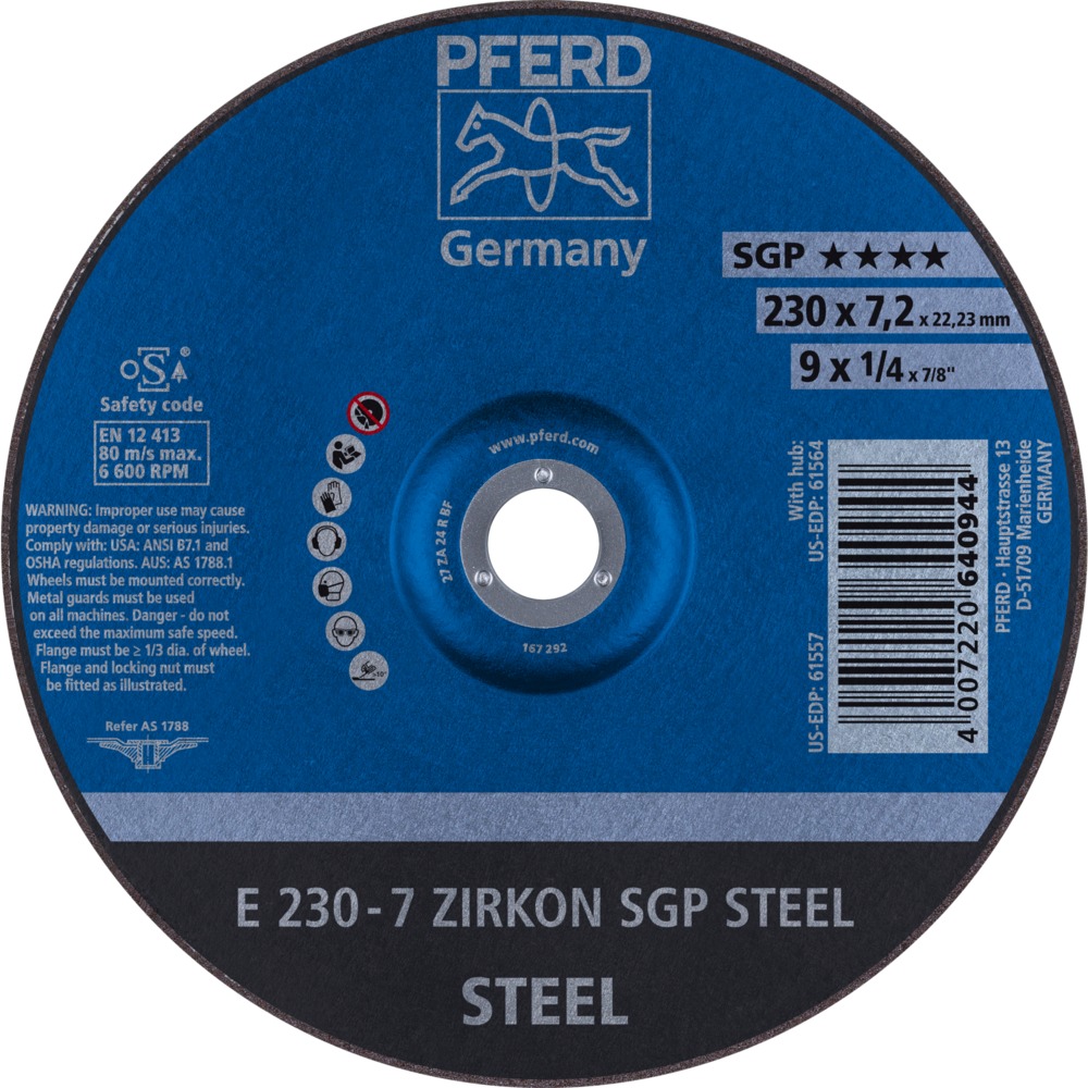 Schruppscheiben E 230-7 ZIRKON SGP STEEL