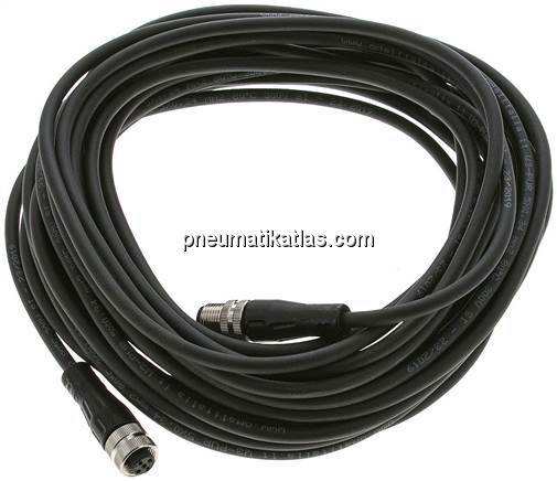 Kabel mit M12-Kupplung, 10 m, gerade, M 12-Stecker (A-codiert)