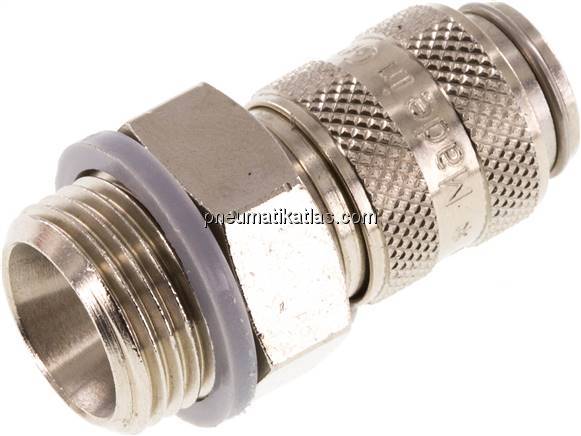 Kupplungsdose (NW5) G 3/8"(AG), Messing vernickelt