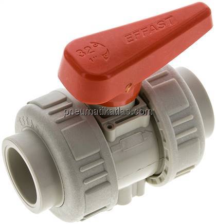 Schweißmuffen-Kugelhahn, PP-H / EPDM, 32mm (Industrieausf.)