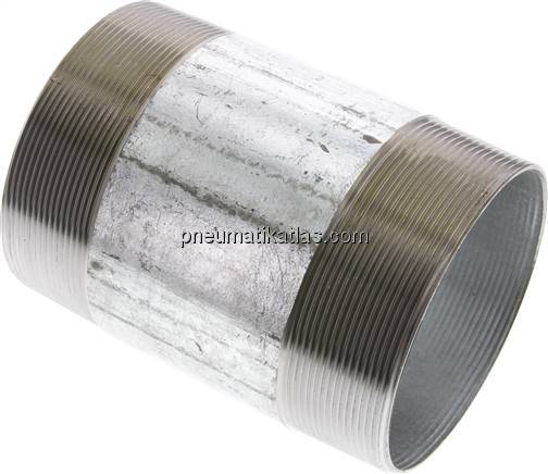 Rohrdoppelnippel R 4"-150mm, Stahlrohr ST 37 verzinkt