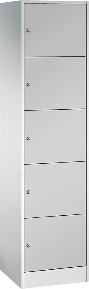 Fächerschrank B460xT480xH1950 mm RAL 7035 1x5 Fächer B410 mm CP