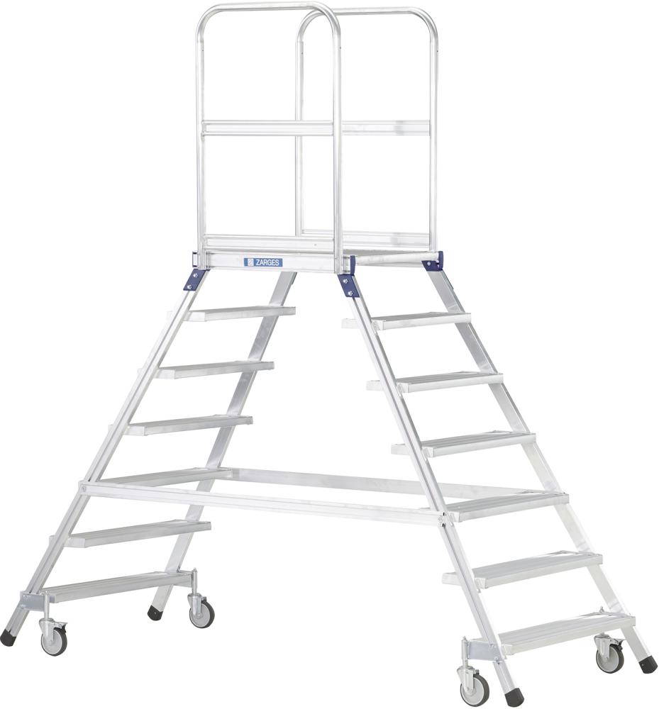 Podesttreppe beidseitig 7 Stufen Podesthöhe 1,68 m ZARGES