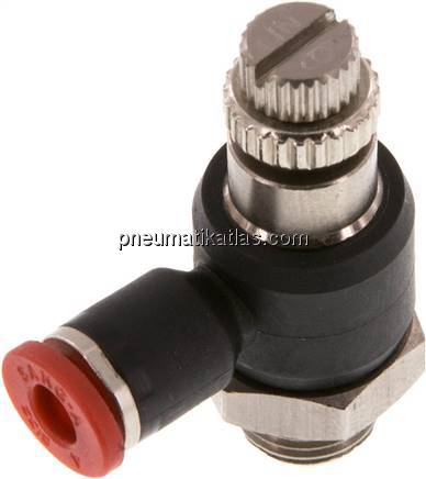 Winkel-Drosselrückschlagventil G 1/8"-4mm,zuluftregelnd