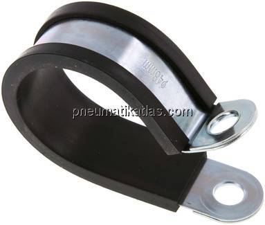 Gummiprofilierte Rohrschelle 48mm, DIN 3016-1