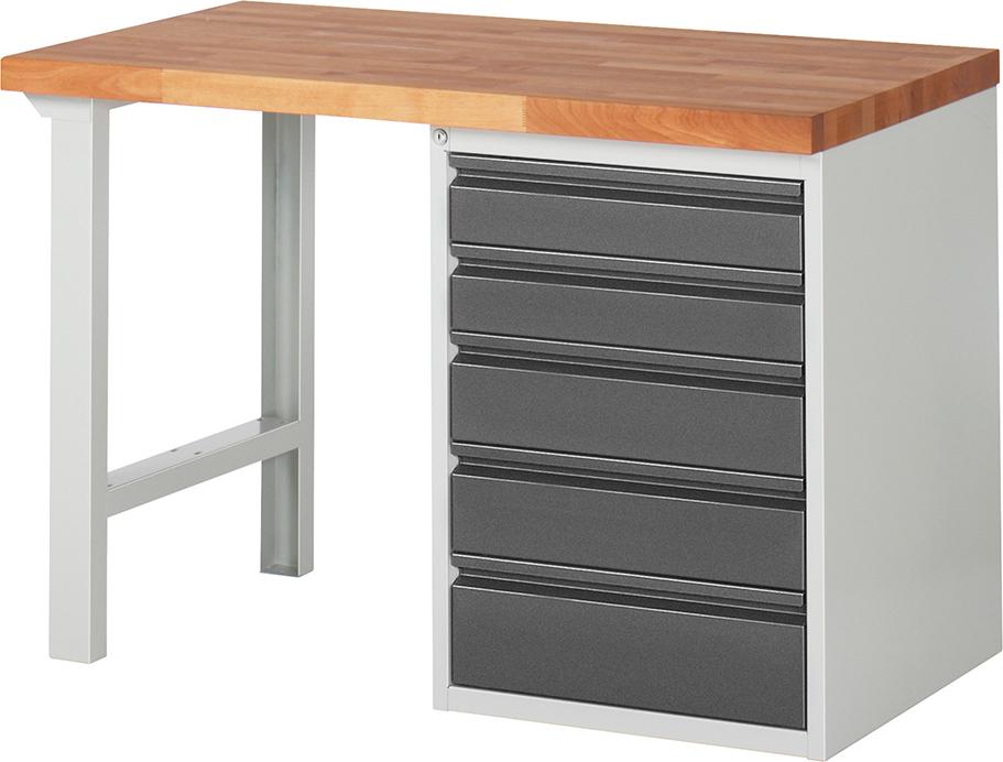 Werkbank Serie Basic 7 Modell 7513-1 B1250xT700xH840mm RAL7035/7016