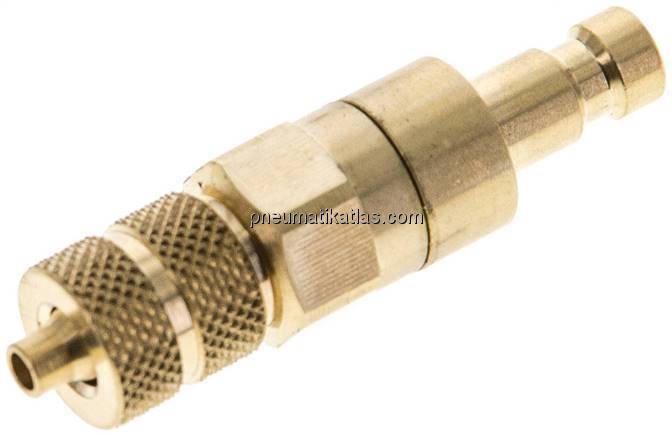 Kupplungsstecker (NW2,7) 4,3x3mm Schlauch, Messing