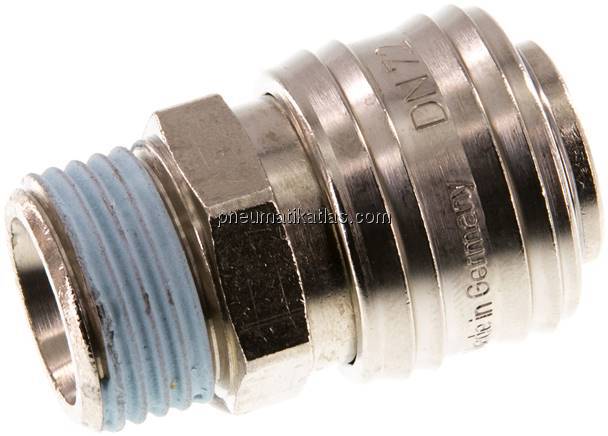 Kupplungsdose (NW7,2) G 1/2"(AG), Messing vernickelt