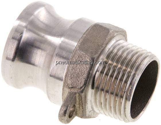 Kamlock-Stecker (F) NPT 3/4"(AG), Edelstahl (1.4408)