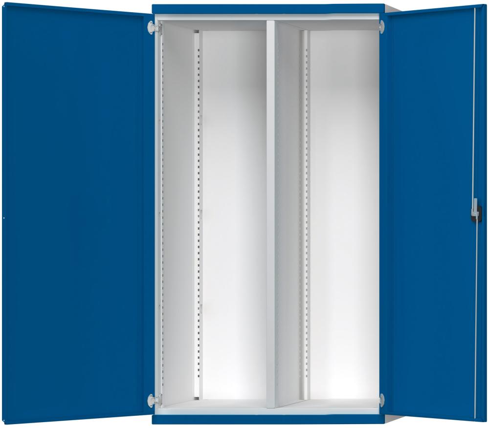 Schrankgehäuse B1085xT630xH1950mm RAL7035/5010 m.MittelwandSchwerlastschrank