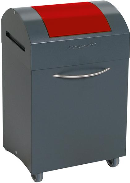 Wertstoffbeh. 45 l grau/rot, 685x380x320mm stumpf