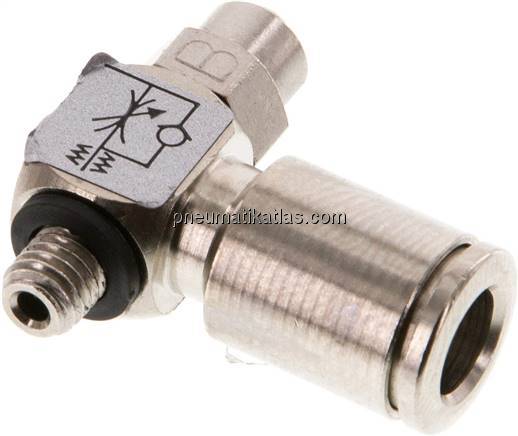 Winkel-Drosselrückschlagventil M 5-6mm,abluftregelnd (Standard)