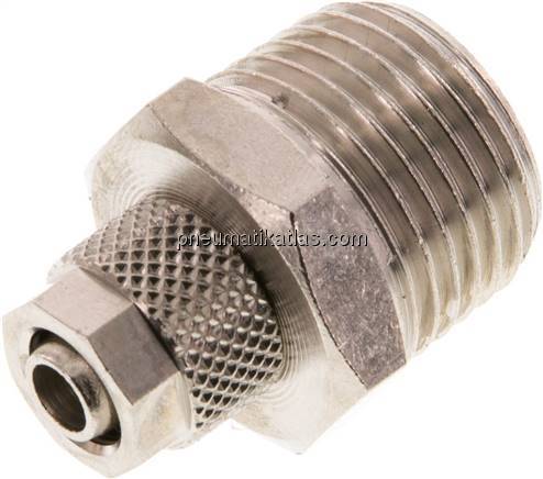 Gerade Verschraubung R 1/2"-8x6mm, Messing vernickelt