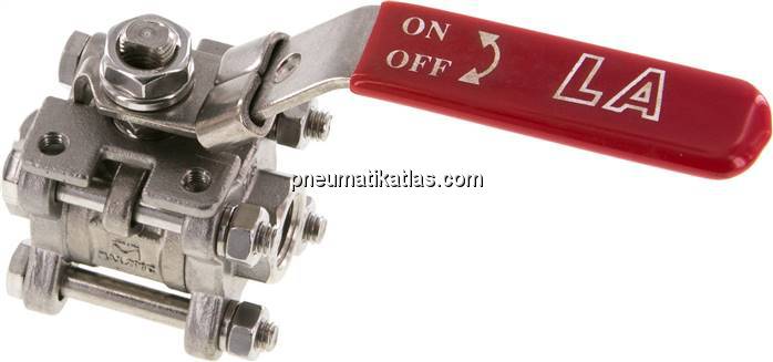 3-teiliger Edelstahl-Kugelhahn, NPT 1/4", 0 - 63bar