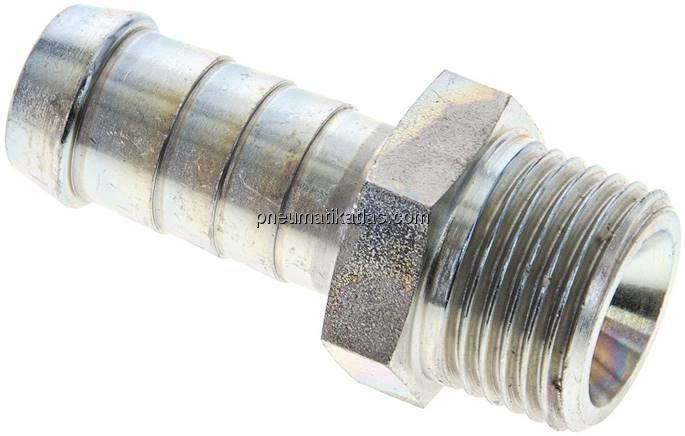 Schlauchnippel G 1/2" AG, 14 - 15mm, Stahl verzinkt