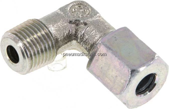 Winkel-Schneidringverschraub. R 1/8"-5 LL (M10x1), Stahl verzinkt