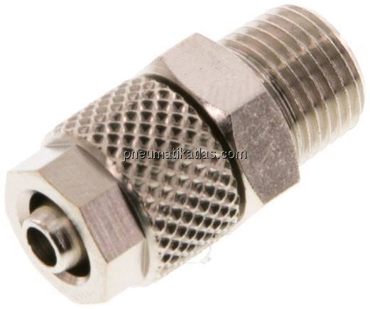 Gerade Verschraubung R 1/8"-6x4mm, Messing vernickelt