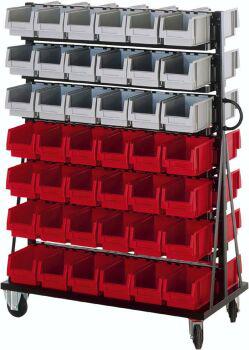 Montage-Rollwagen B1000xT500xH1400 mm 84 Kästen Gr.3 LA-KA-PE