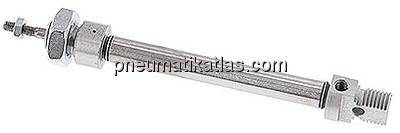 ISO 6432-Zylinder, einfachwirkend, Kolben 8mm, Hub 50mm