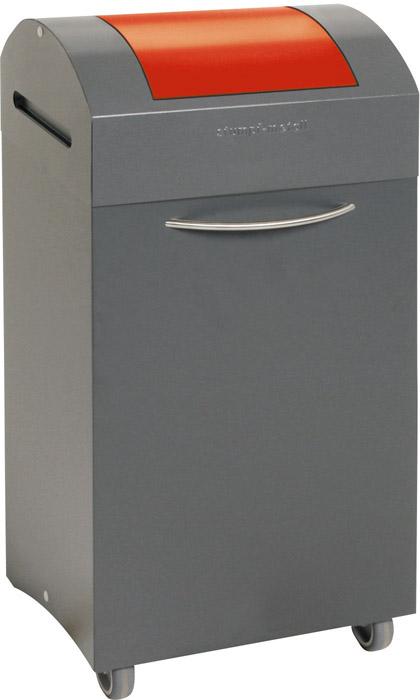 Wertstoffbeh. 60 l grau/rot, 830x380x320mm stumpf