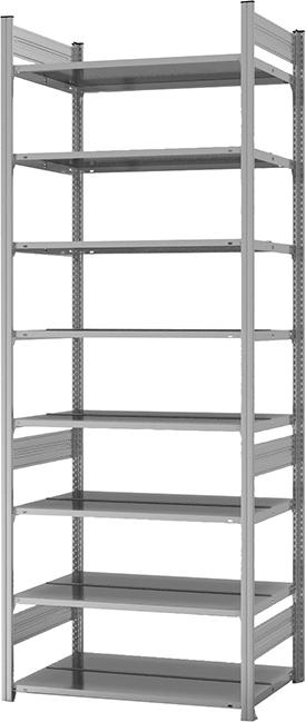 Grundregal zerlegt HZG 27610 DA, 8 Böden 2700x600x1000mm verzinkt