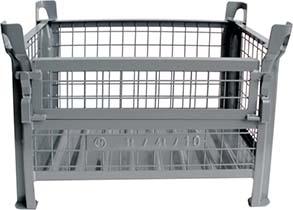 Gitterbehälter verzinkt B1200xT1000xH600 mm Nutzlast 1t Auflast 4t 1/2 Klappe