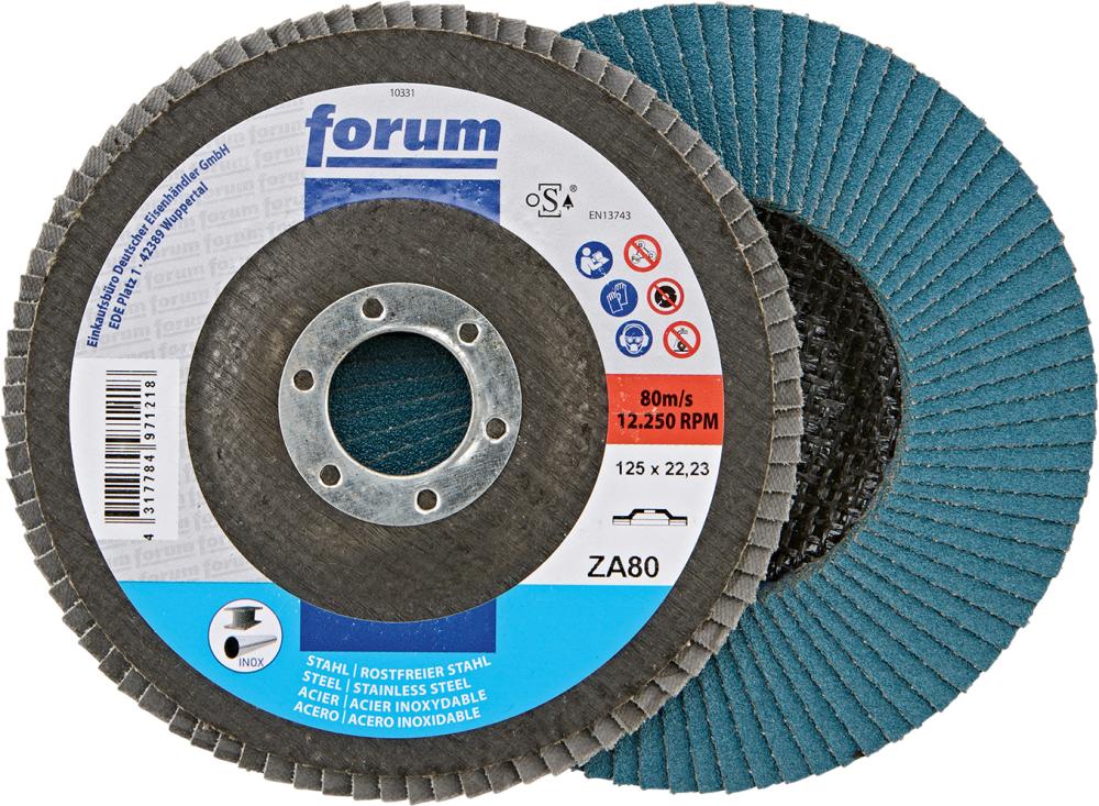 Fächerschleifscheibe 125mm, gerade, ZK 80 FORUM