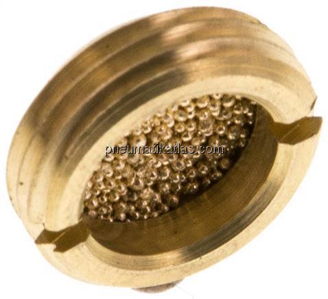 flacher Schalldämpfer G 3/8", Sinterbronze, zum Versenken