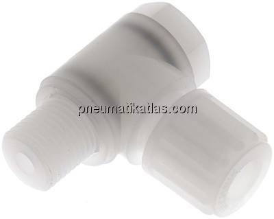 Winkel-Verschraubung G 1/4"-8x6mm, PVDF, Hohlschraube