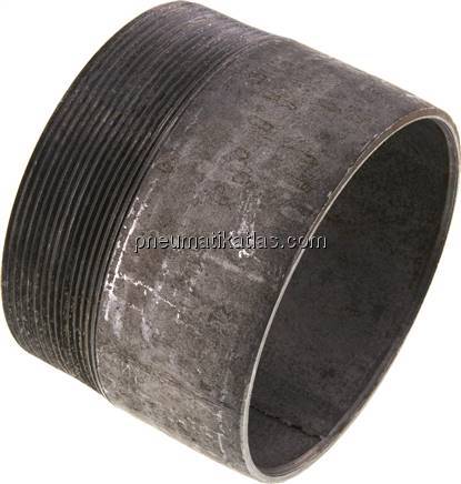 Anschweißnippel R 4"-80mm-114,3mm, ST 37, Stahl schwarz