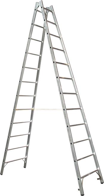 Stehleiter Coni B 2x12 Sprossen Leiterlänge 3,46 m Arbeitshöhe 4,60 m ZARGES